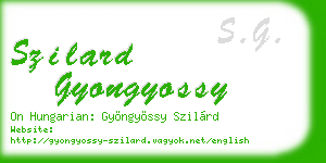 szilard gyongyossy business card