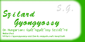 szilard gyongyossy business card